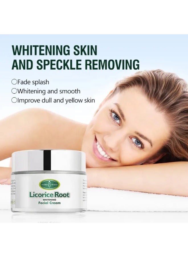 Aichun beauty Licorice Root Anti-Freckle Facial Cream 50G, Whitening Moisturizing Anti-Aging Licorice Extract Face Cream - Image 4